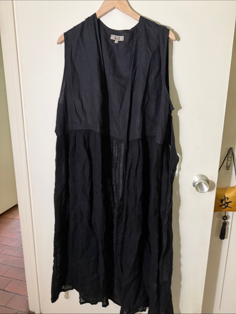 Flax Black Sleeveless Layered Maxi Dress